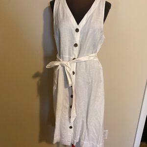 White Linen Dress by The Loft